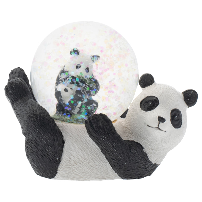 Panda Bear Mommy and Cub Figurine 45MM Glitter Snow Globe Decoration