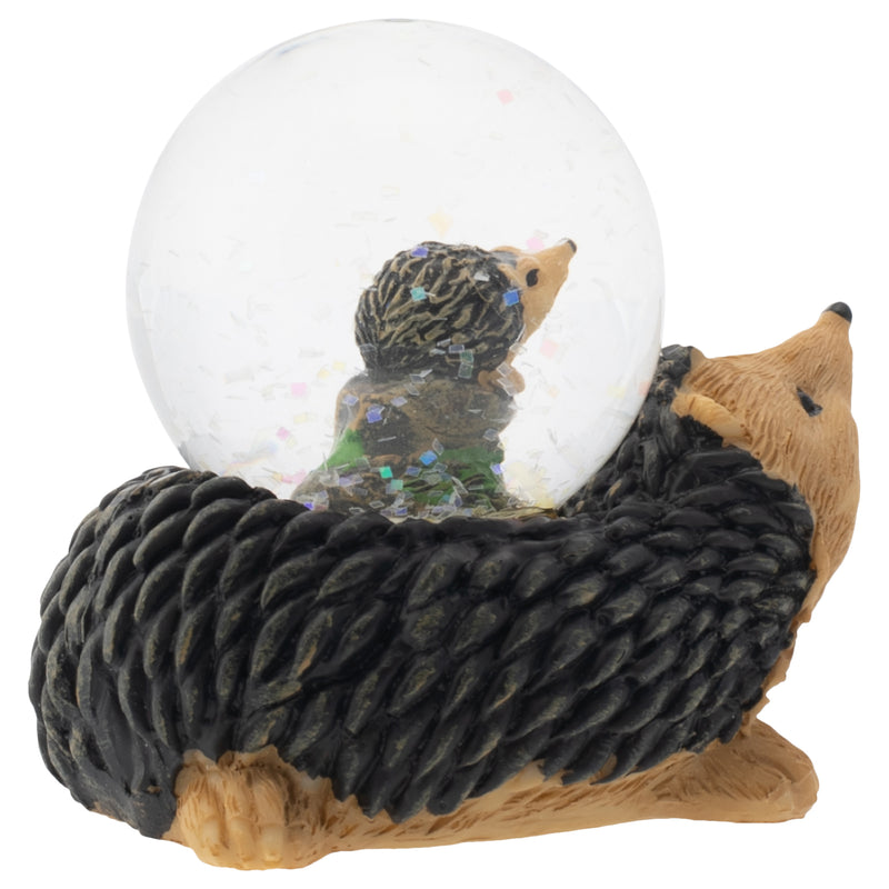 Mommy and Baby Hedgehog Figurine 45MM Glitter Snow Globe Decoration