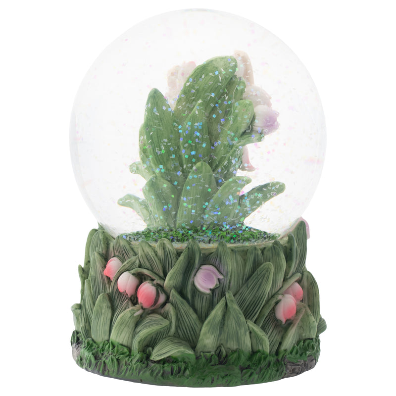Bell Flower Fairy Friends 100MM Musical Snow Globe Plays Tune You Are My Sunshine