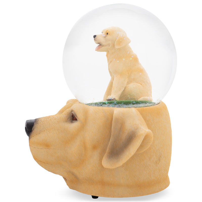 Golden Retriever Dog Brown 6.3 x 5.3 Resin Stone Glitter Globe Plays Born Free