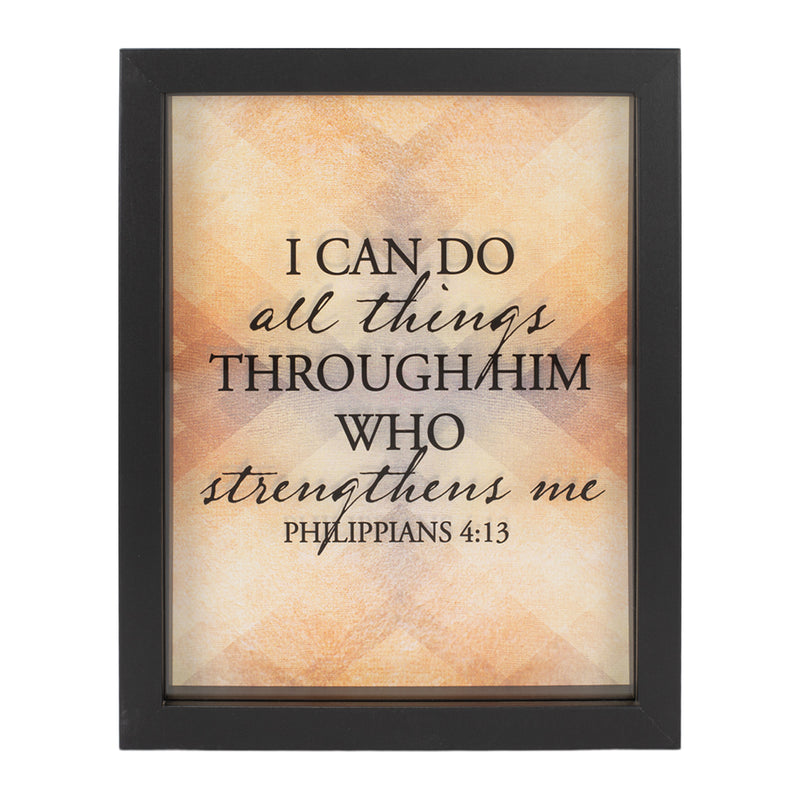 Can Do All Things Through Him Sunset Orange 8 x 10 Wood Framed Wall Tabletop Sign
