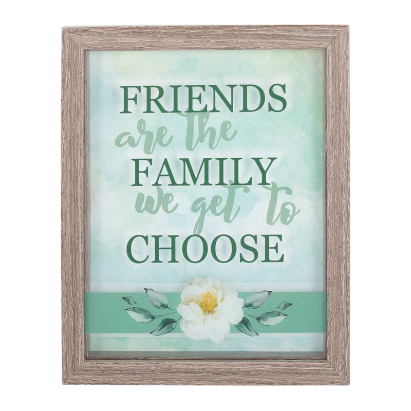 Friends Family We Choose Spring Green 8 x 10 Wood Grain Framed Wall Tabletop Sign