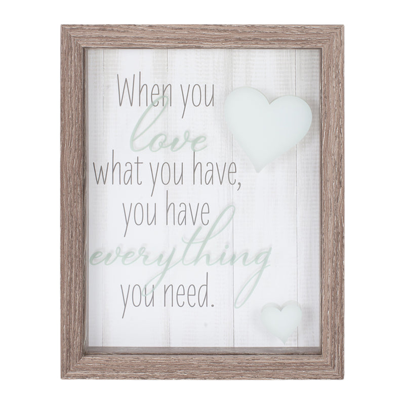 When You Love Everything Whitewash 8 x 10 Wood Grain Framed Wall Tabletop Sign