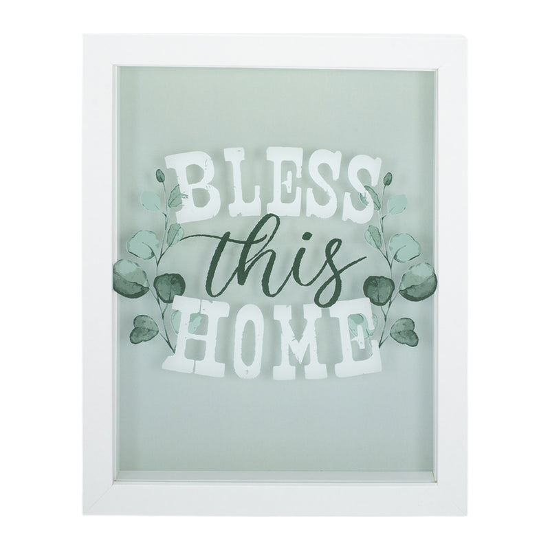 Bless This Home Sage Green 8 x 10 Wood Framed Wall Tabletop Sign