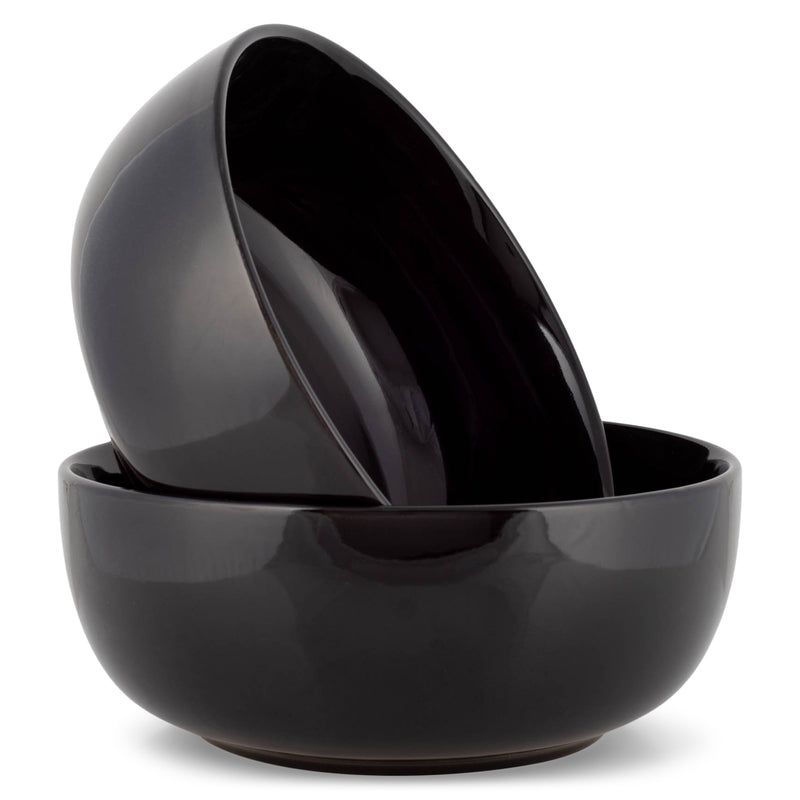 Black 8.5 inch Pasta Ceramic Bowl