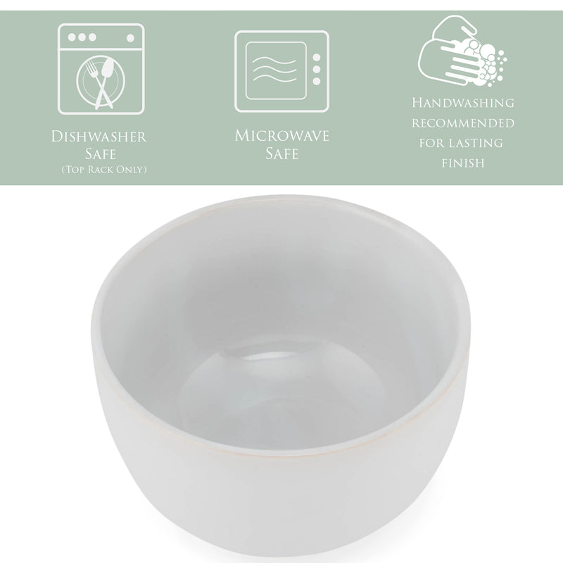 Elanze Designs Bistro Glossy Ceramic 4 inch Dessert Bowls Set of 4, White