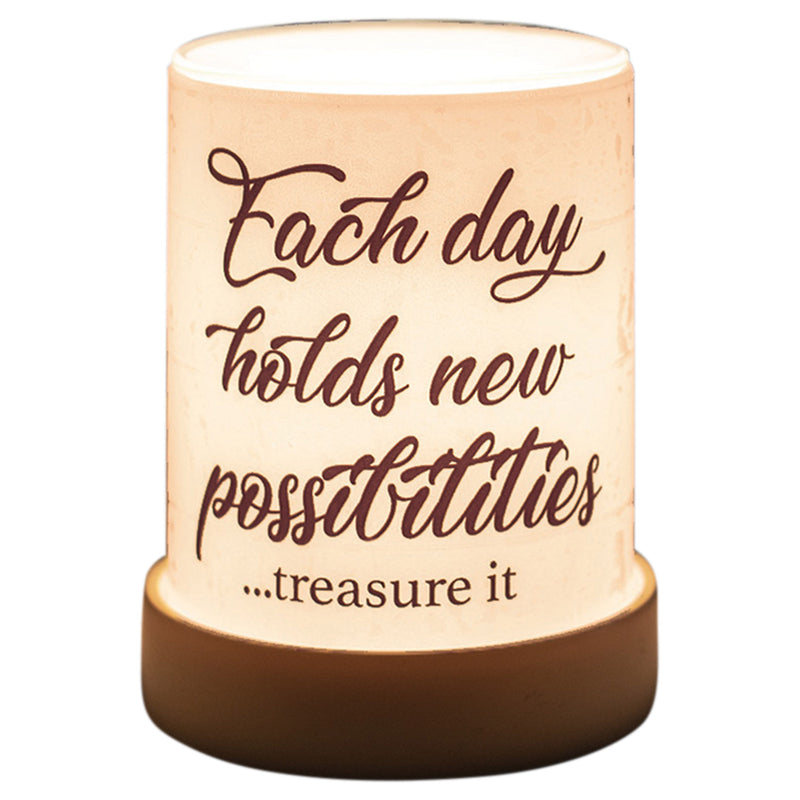 Each Day Holds New Possibilities Frosted Glass Illuminated Scent Warmer