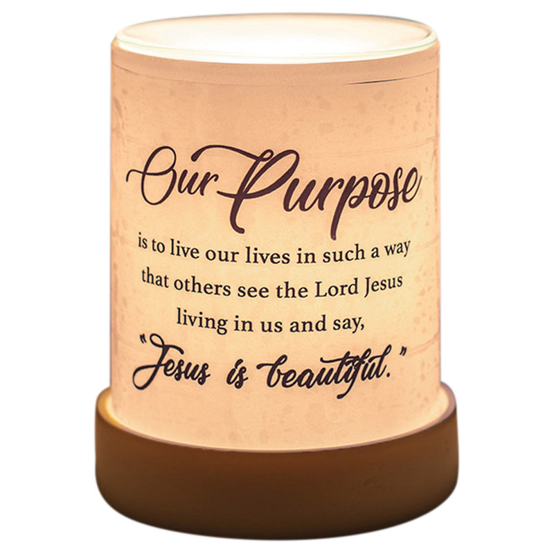 Live So That Others See Him in Us Frosted Glass Illuminated Scent Warmer