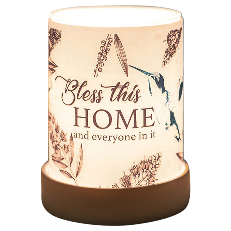 Bless This Home and Everyone In It Frosted Glass Illuminated Scent Warmer