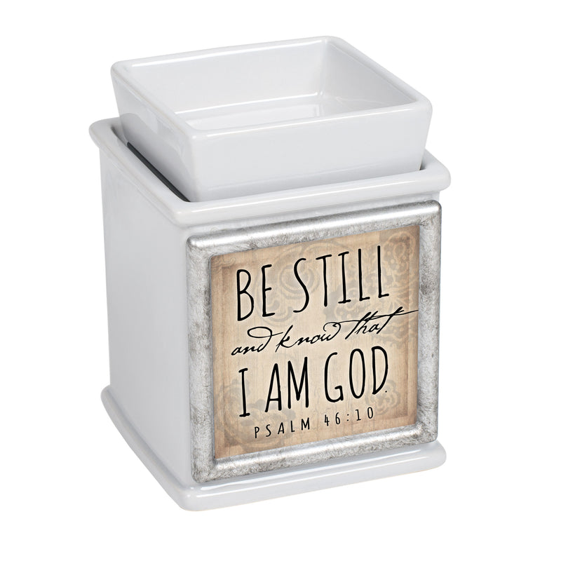 Be Still Know Ceramic Slate Grey Interchangeable Photo Frame Candle Wax Oil Warmer