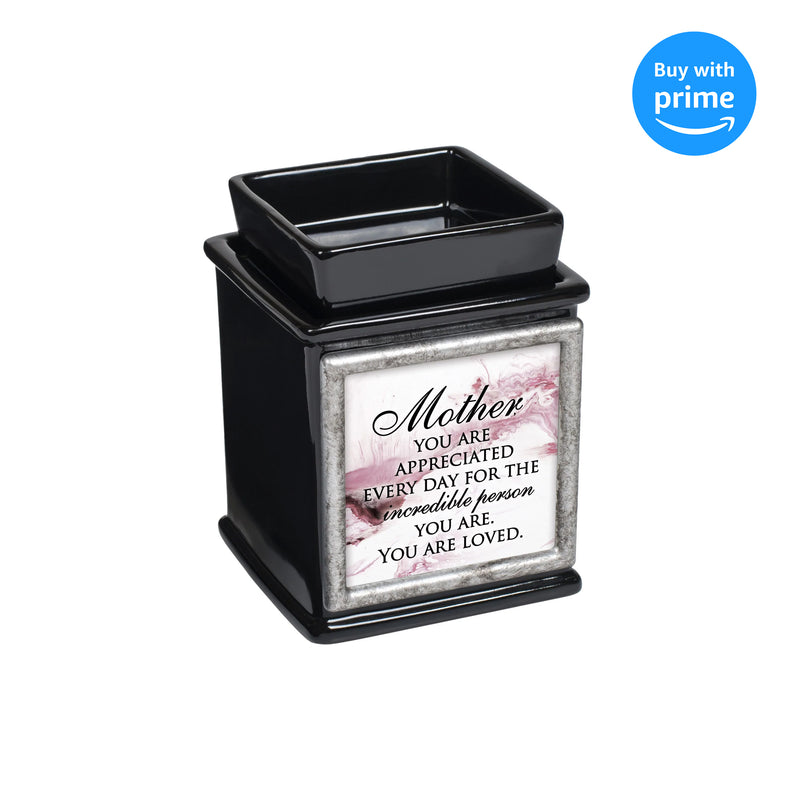 Mother Appreciated Glossy Black Interchangeable Photo Frame Candle Wax Oil Warmer