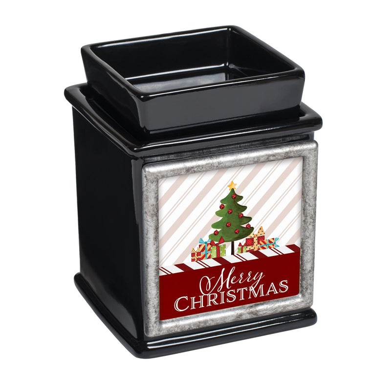 Countdown to Christmas Ceramic Glossy Black Interchangeable Photo Frame Candle Wax Oil Warmer