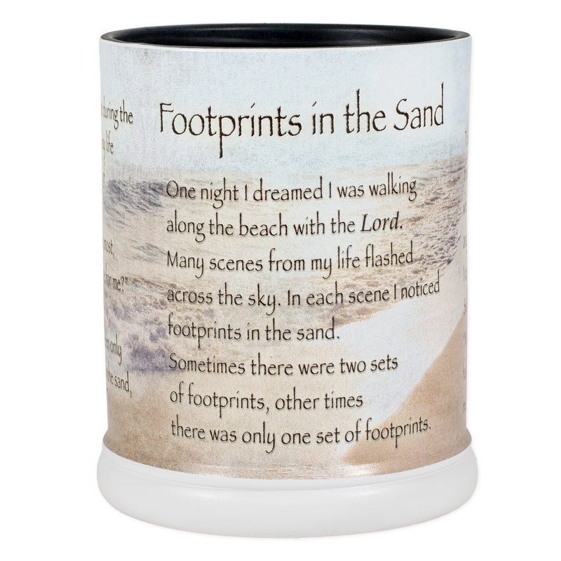 Footprints in the Sand Ceramic Stoneware Electric Large Jar Candle Warmer