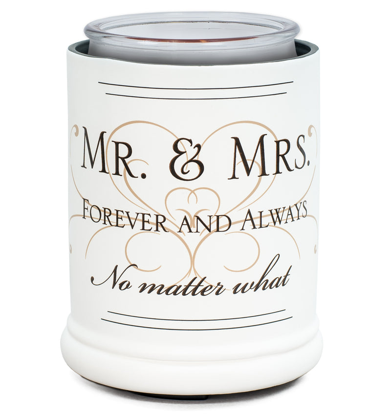 Mr & Mrs Forever and Always Ceramic Stoneware Electric Large Jar Candle Warmer