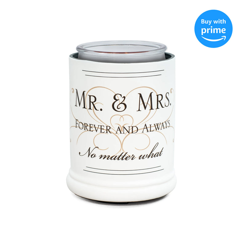 Mr & Mrs Forever and Always Ceramic Stoneware Electric Large Jar Candle Warmer