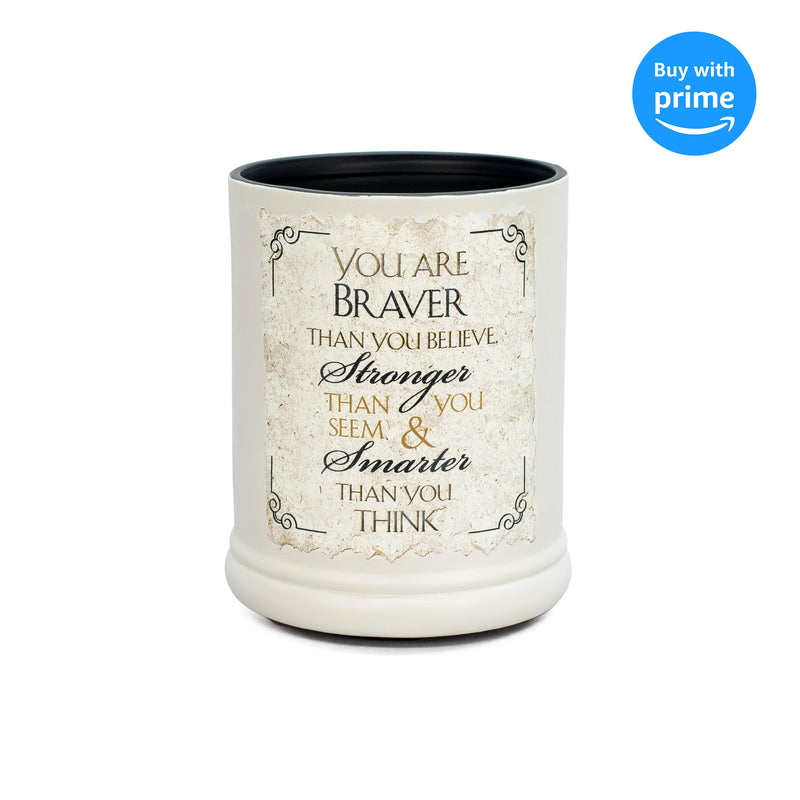 You are Braver Stronger Smarter Ceramic Stoneware Electric Jar Candle Warmer