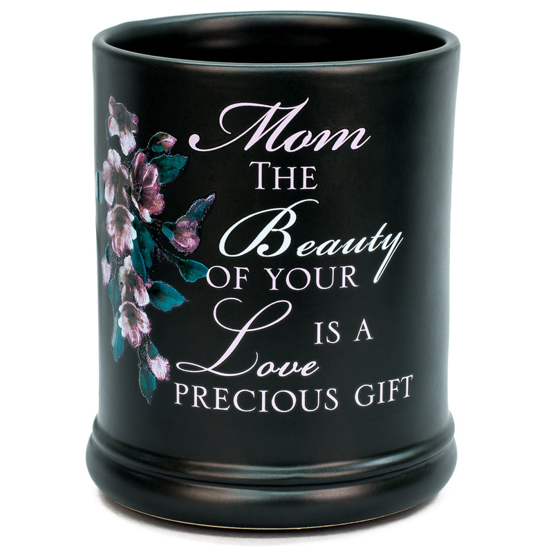 Mom Beauty Love Black Ceramic Stoneware Electric Large Jar Candle Warmer