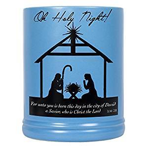 Christmas Nativity Scene Black Silhouette Stoneware Electric Large Jar Candle Warmer