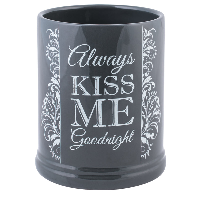 Always Kiss Me Goodnight Charcoal Grey Stoneware Electric Jar Candle Warmer