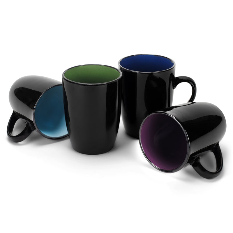Group of multi colored mugs