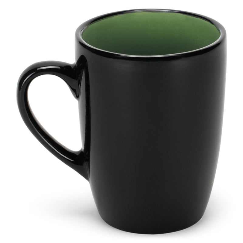 Green and black mug