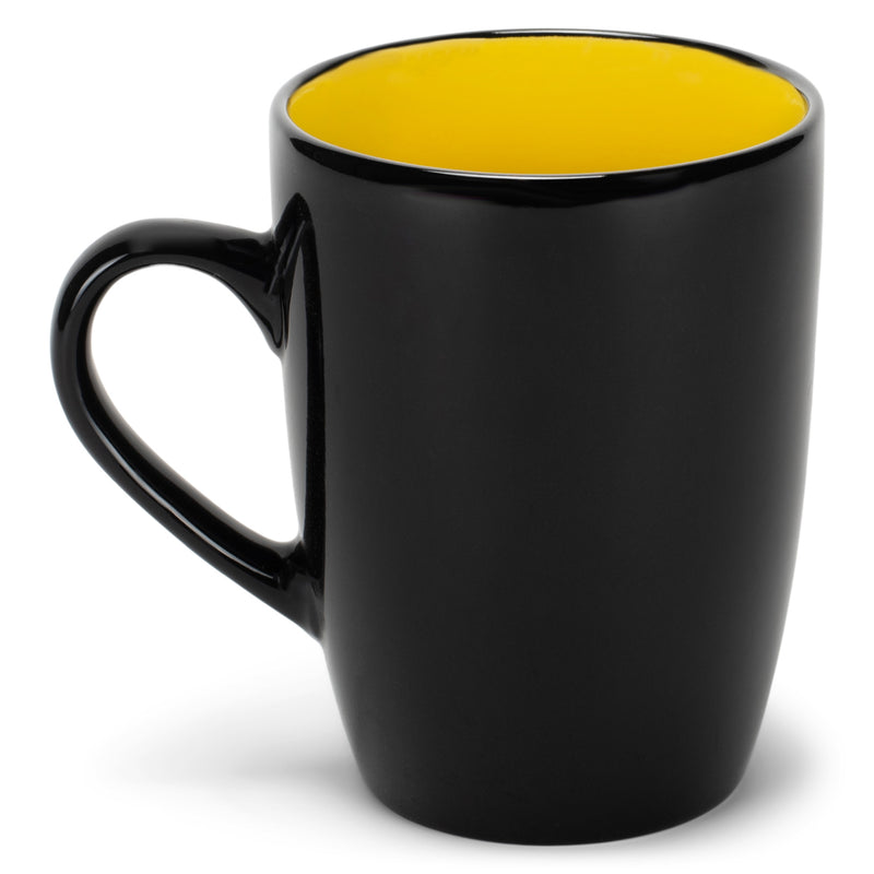 Yellow and black mug