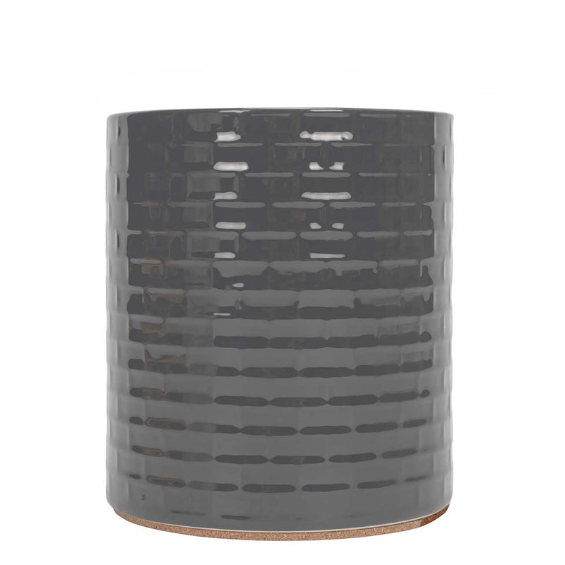 Elanze Designs Embossed Subway Tile Ceramic Stoneware Cork Bottom Kitchen K Cup Holder, Grey