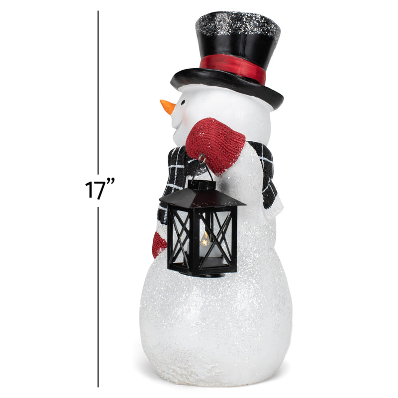 Elanze Designs Top Hat Snowman 17 inch Resin LED Christmas Door Greeter Figurine