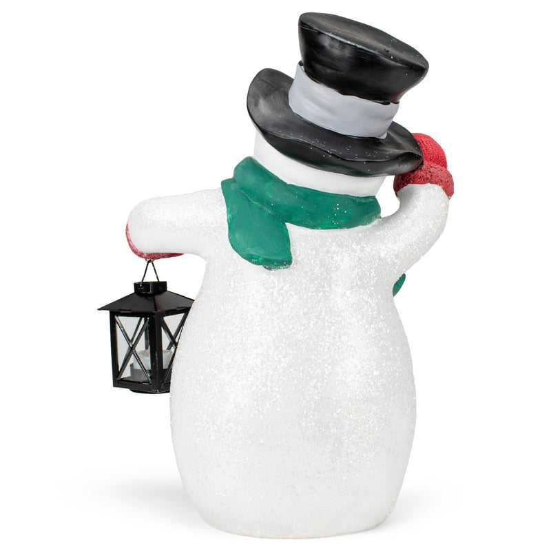 Elanze Designs Waving Snowman 17 inch Resin LED Christmas Door Greeter Figurine