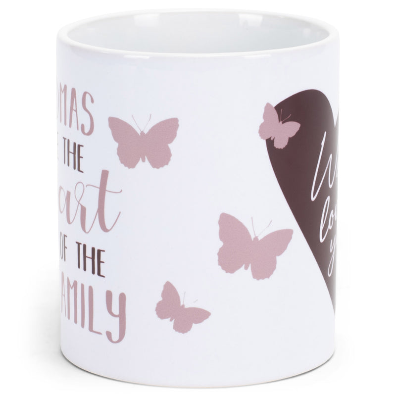 The Heart Of The Family White 11 Ounce Ceramic Novelty Coffee Mug