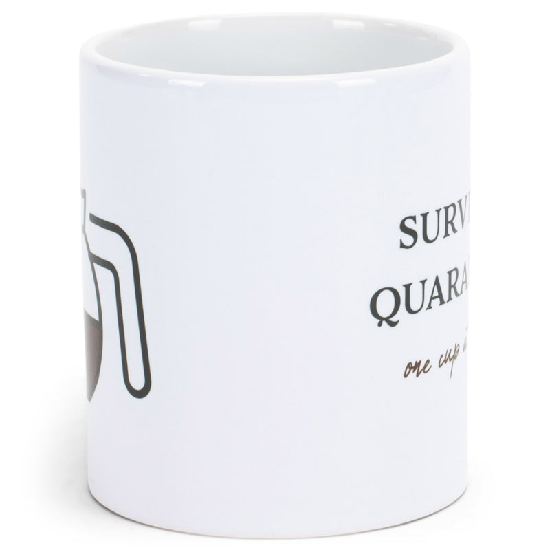 Surviving Quarentine White 11 Ounce Ceramic Novelty Coffee Mug