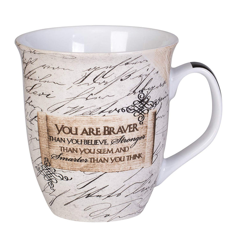 Mug, message "you are braver than you believe"