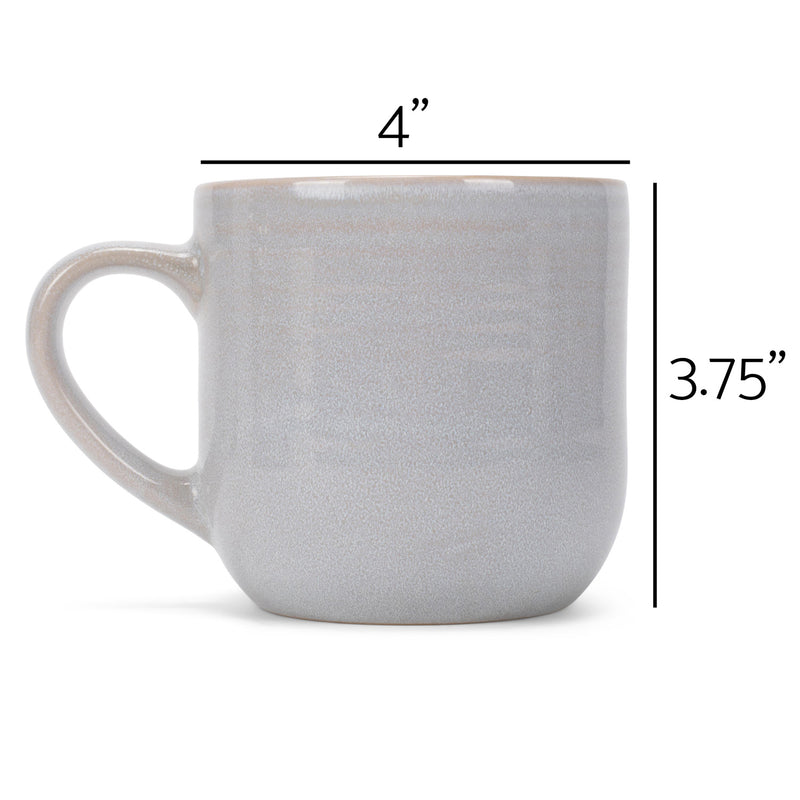 Elanze Designs Pale Grey Glossy Rainbow Reactive Glaze 17 ounce Stoneware Coffee Cup Mugs Set of 4
