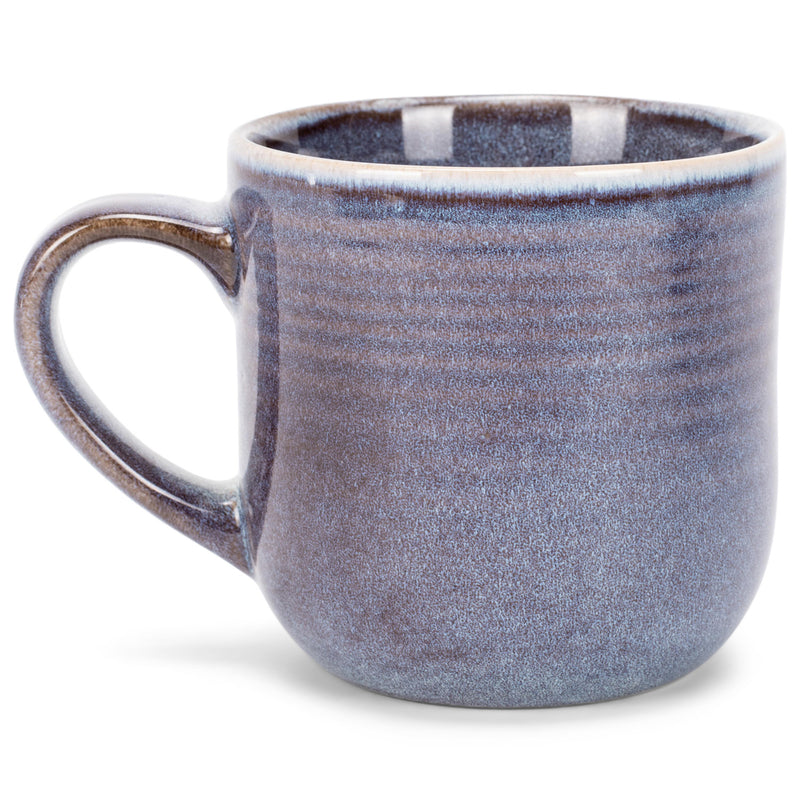 Elanze Designs Purple Ombre Blue Glossy Rainbow Reactive Glaze 17 ounce Stoneware Coffee Cup Mugs Set of 4
