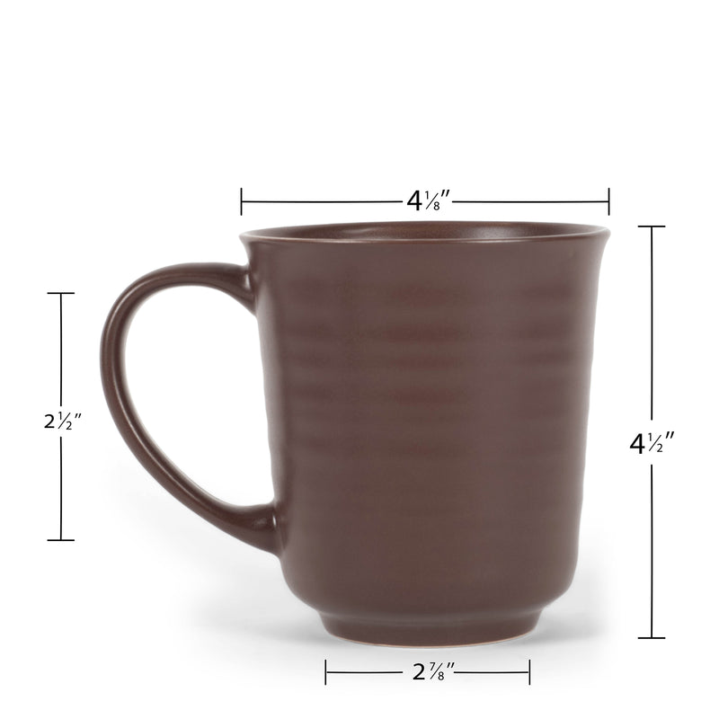 Elanze Designs Brown Matte Glaze Finish 17 ounce Stoneware Coffee Cup Mugs Set of 4