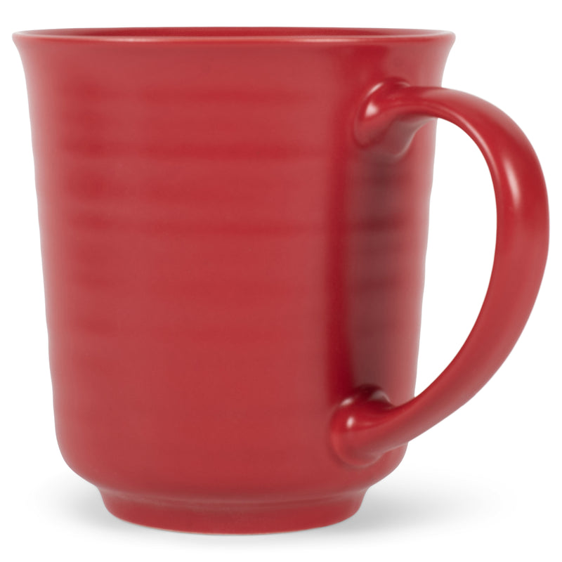 Elanze Designs Red Matte Glaze Finish 17 ounce Stoneware Coffee Cup Mugs Set of 4