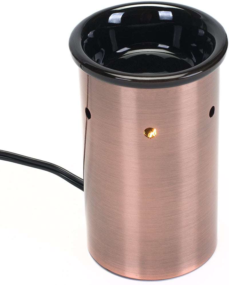 Brushed Copper Tone Metal Electric Wax Tart and Oil Warmer