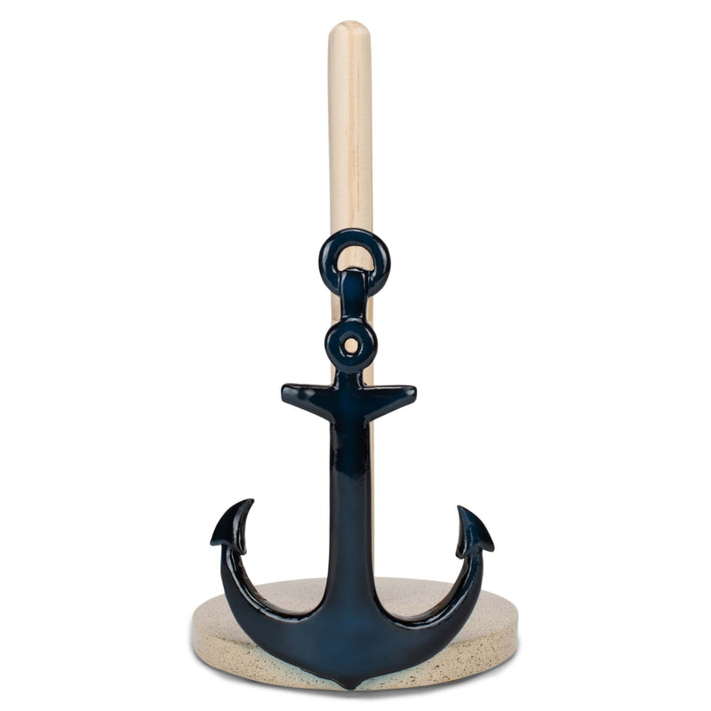 Elanze Designs Nautical Anchor 12 inch Resin and Wood Paper Towel Holder