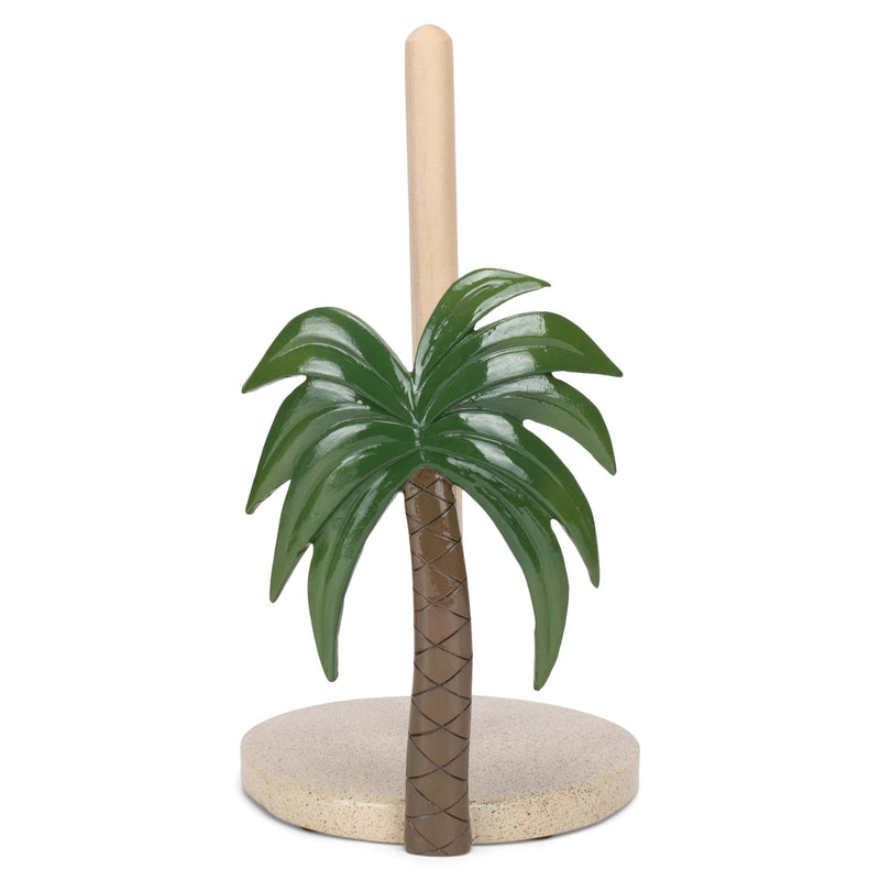 Elanze Designs Palm Tree 12 inch Resin and Wood Paper Towel Holder