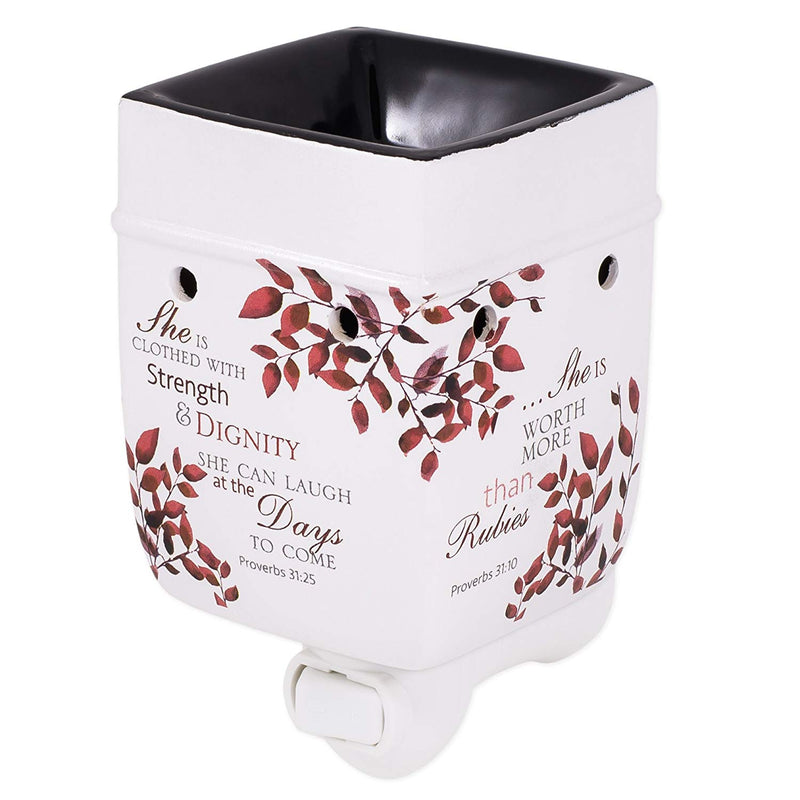 She is More Precious Than Rubies Proverbs 31 Woman Electric Plug-in Outlet Wax and Oil Warmer