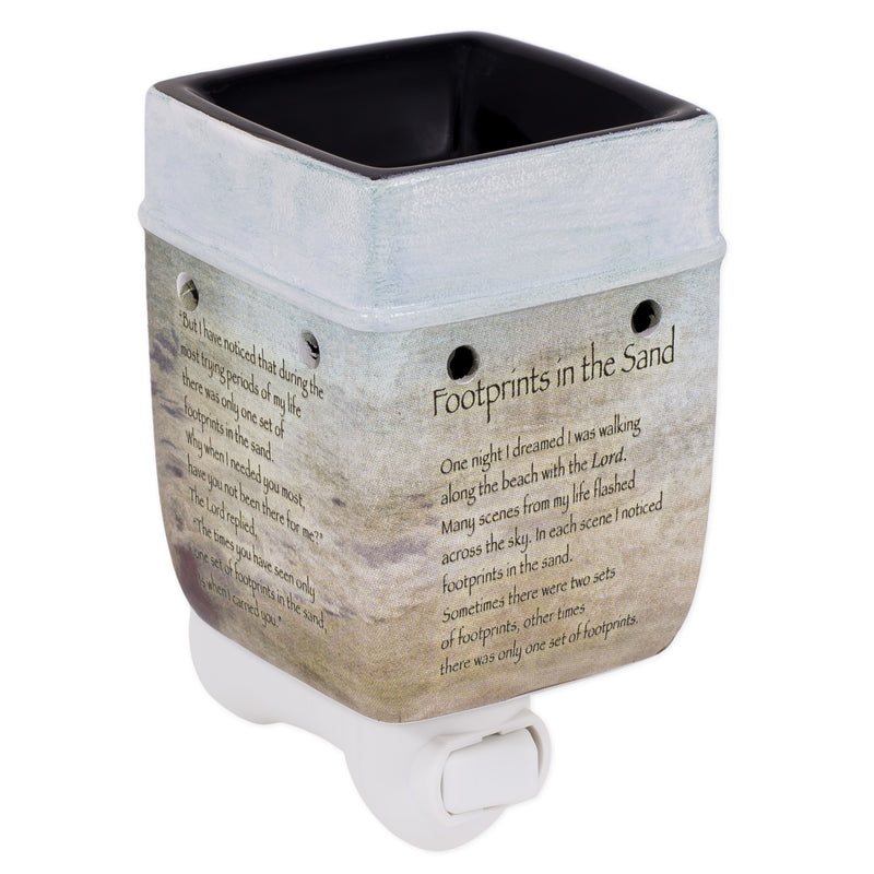 Footprints in the Sand Ceramic Stoneware Electric Plug-in Outlet Wax and Oil Warmer