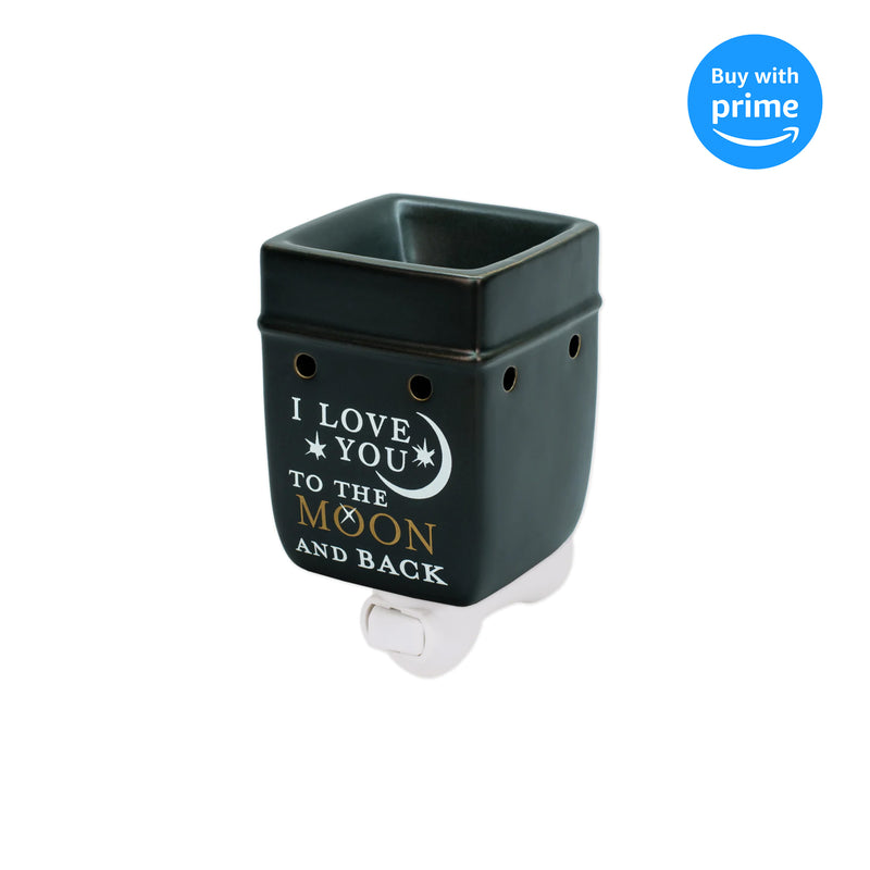Love You to the Moon Ceramic Stoneware Electric Plugin Outlet Wax and Oil Warmer