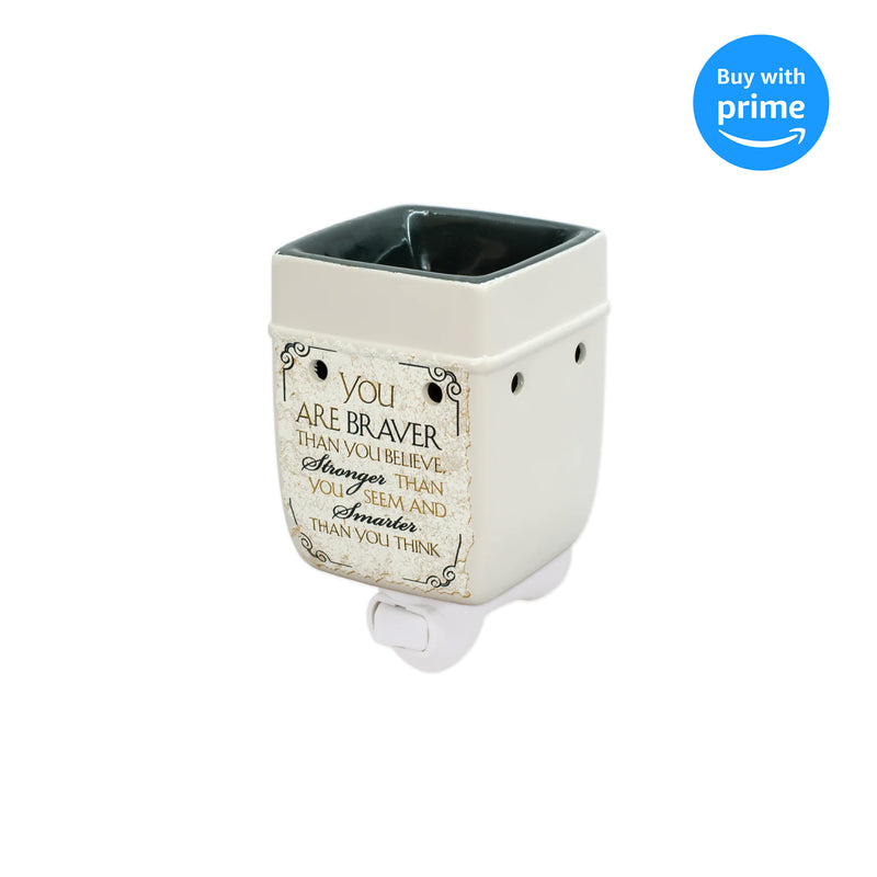 You are Braver and Smarter Ceramic Stoneware Electric Plugin Outlet Wax Warmer