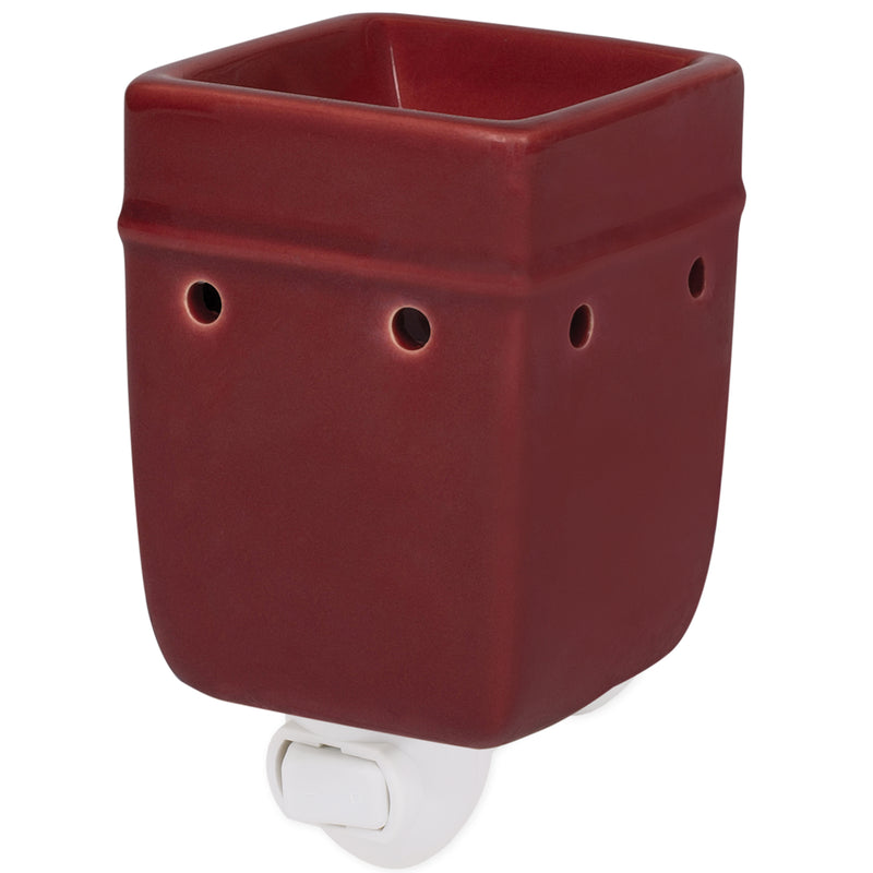 Solid Red Ceramic Stoneware Wall Plug-In Electric Warmer