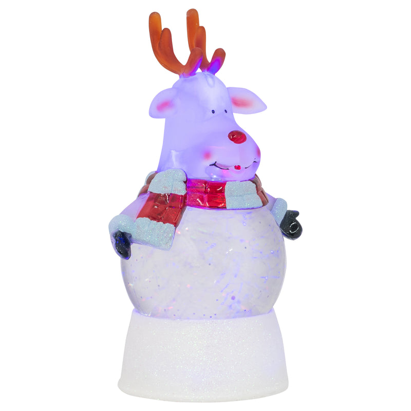 Christmas Reindeer Figurine 100MM Glitter Snow Globe Decoration