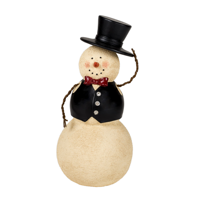 Mr. Snowman Winter White 8 inch Resin Stone Christmas Holiday Figurine
