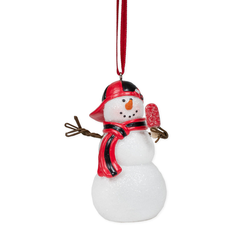 Snowboy White and Red 3 inch Resin Stone Christmas Hanging Figurine Ornament