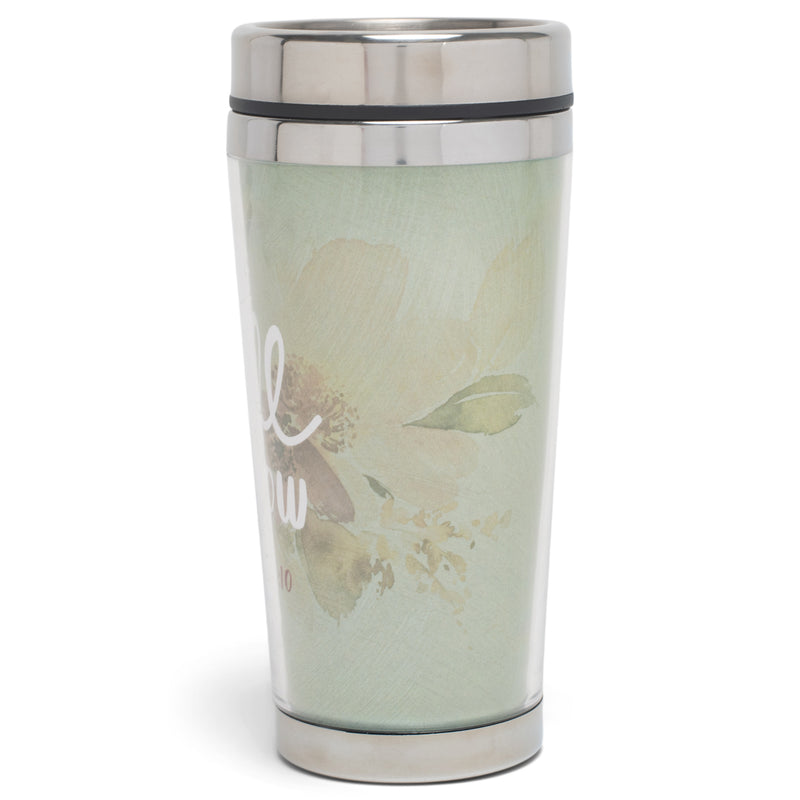 Be Still And Know Olive Green and Maroon 16 Ounces Stainless Steel Travel Tumbler