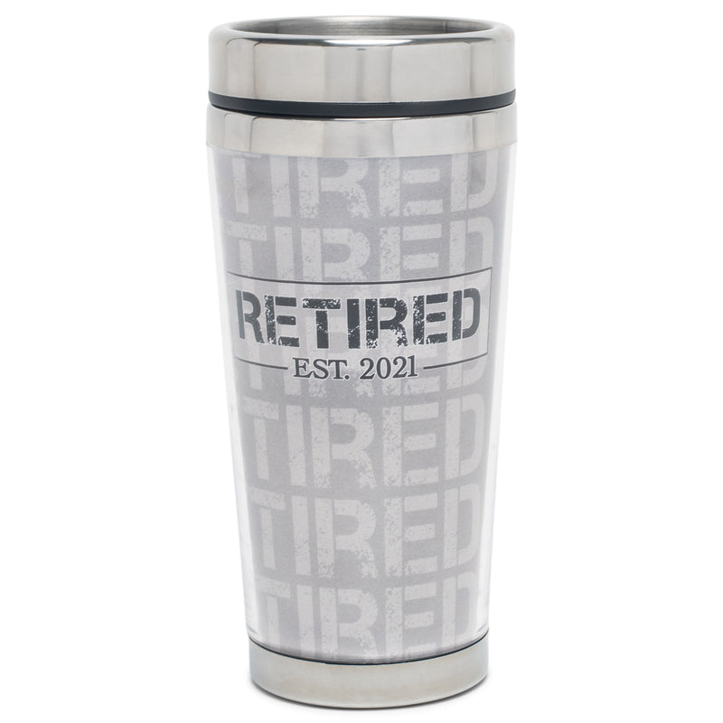 Retired EST. 2021 Stone Gray and Black 16 Ounces Stainless Steel Travel Tumbler