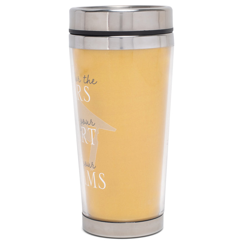 Congrats Grad Stone Gray and Jet Black 16 Ounces Stainless Steel Travel Tumbler